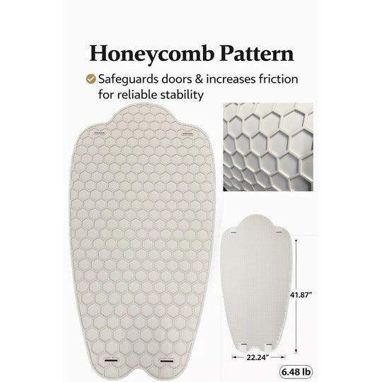 The Honey Do back scratcher pad with honeycomb texture — door-safe, non-slip design, 41.87” x 22.24”, 6.48 lbs