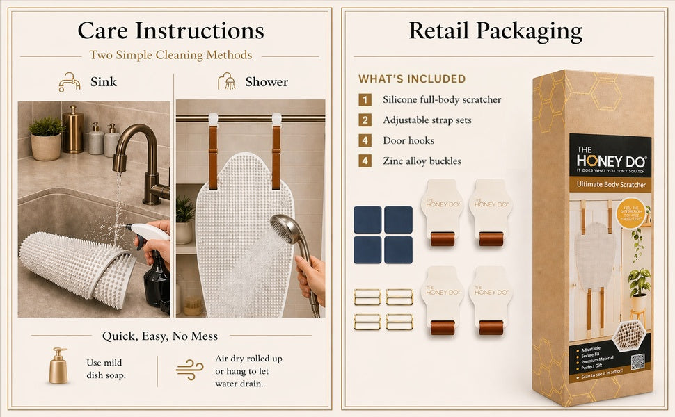The Honey Do Care Instructions along with the retail packaging 